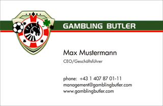 business cards for gambling butler, design by catalina sedlak allround designer, corporate design