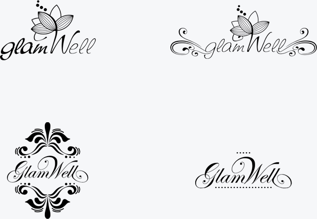 logo design for glamwell online shop, design by catalina sedlak allround designer, corporate design, corporate icon