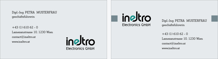 business cards for ineltro electronics, design by catalina sedlak allround designer, corporate design