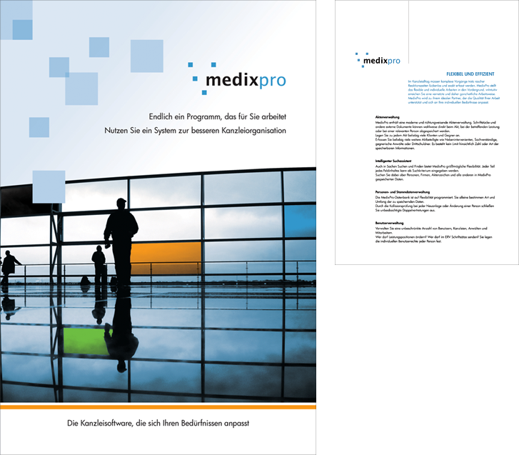 folder design for medix pro, design by catalina sedlak allround designer, photomontage, print design, print layout, print materials