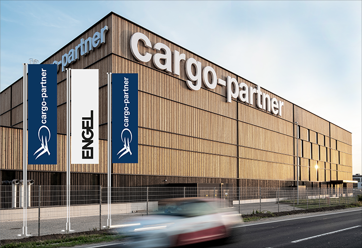design by catalina sedlak for cargo-partner, signage, flag